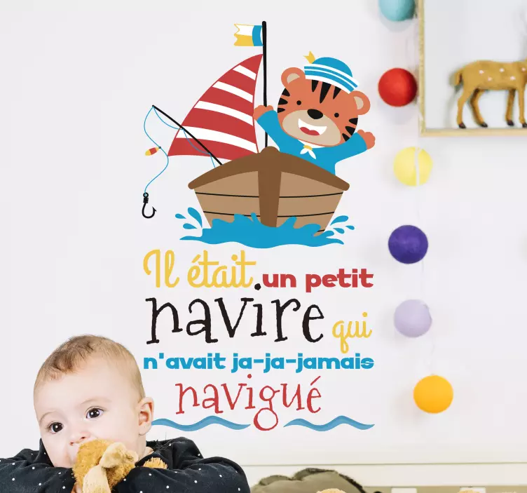 Small boat song nursery rhyme decal - TenStickers
