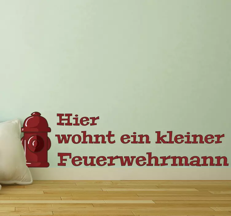 Small firefighter lives here children sticker - TenStickers