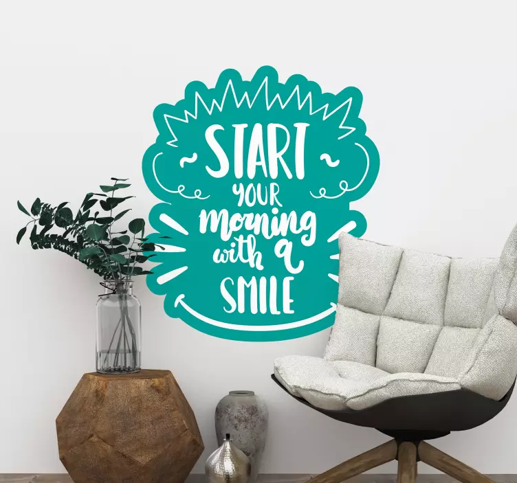 Smile texts motivational wall sticker - TenStickers