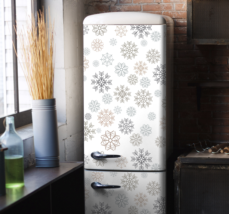 Snowflakes pattern fridge sticker - TenStickers