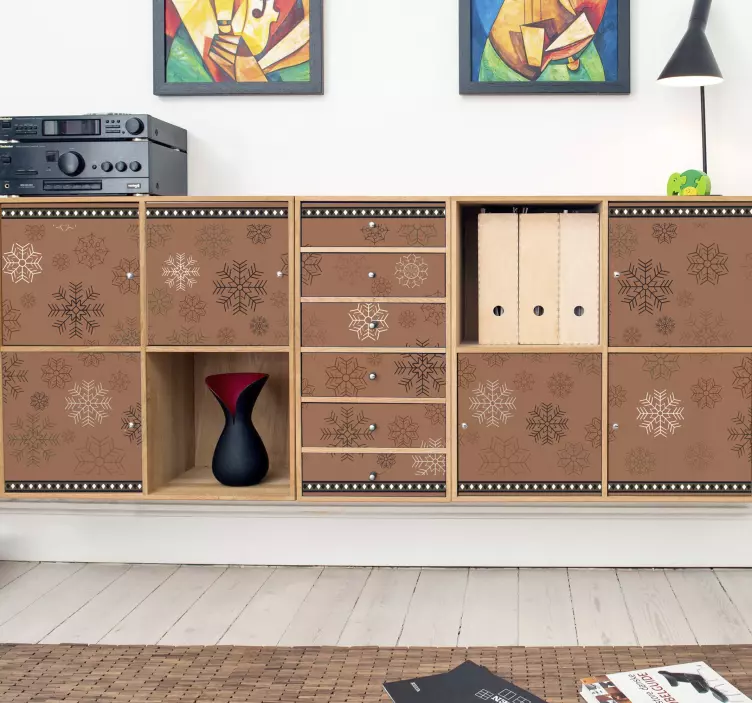 Snowflakes pattern furniture sticker - TenStickers