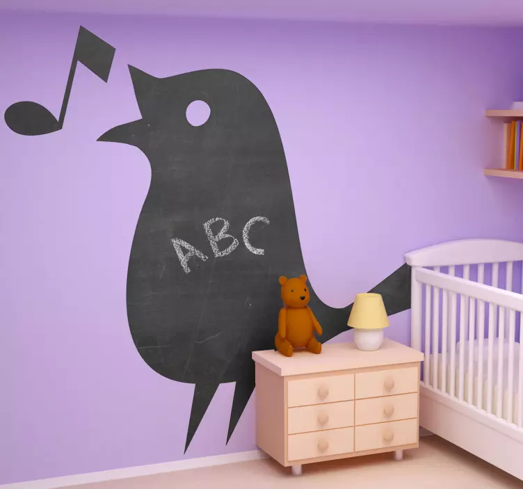 Song Bird Blackboard Sticker - TenStickers