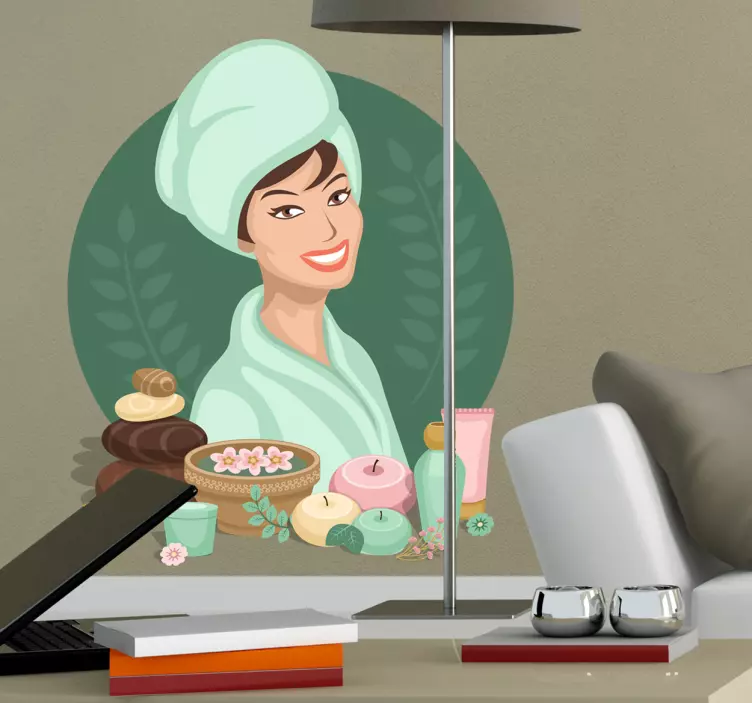 Lovely Spa Design Wall Sticker - TenStickers
