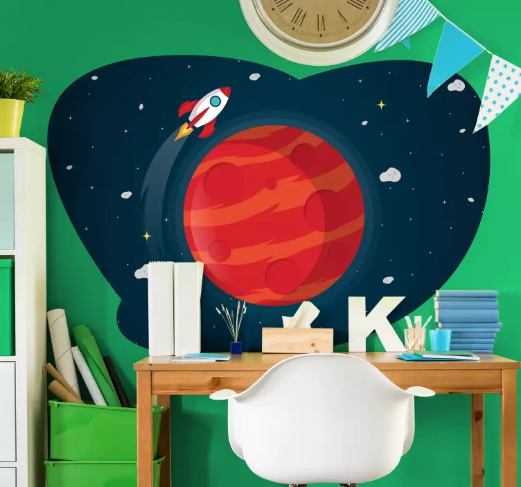 Spaceship space wall sticker - TenStickers