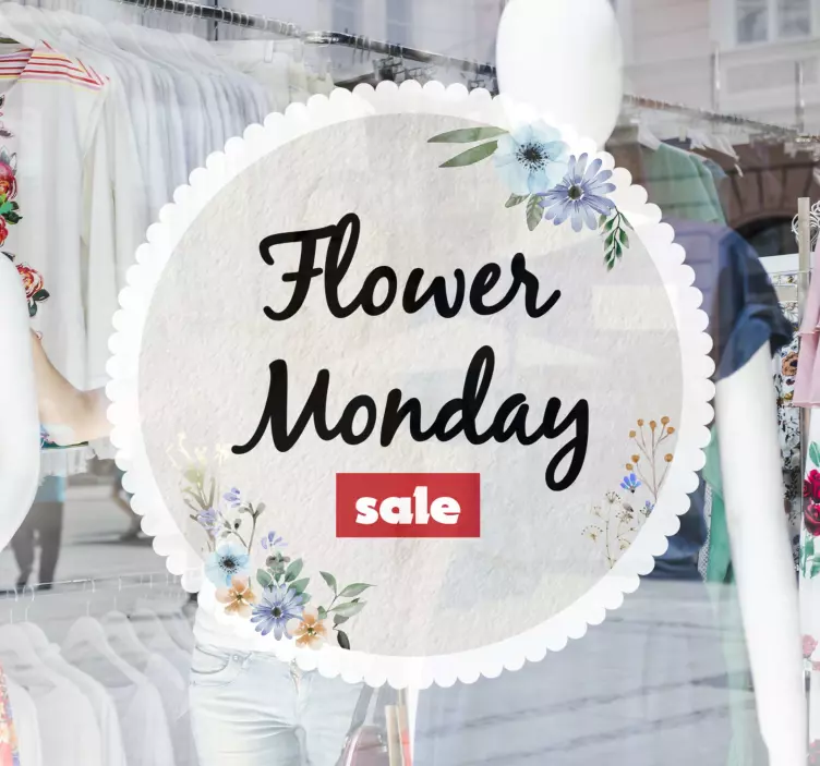 Special dicounts floral frame window decal - TenStickers