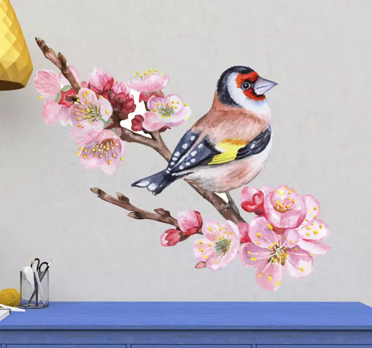 spring branches with birds tree wall sticker - TenStickers