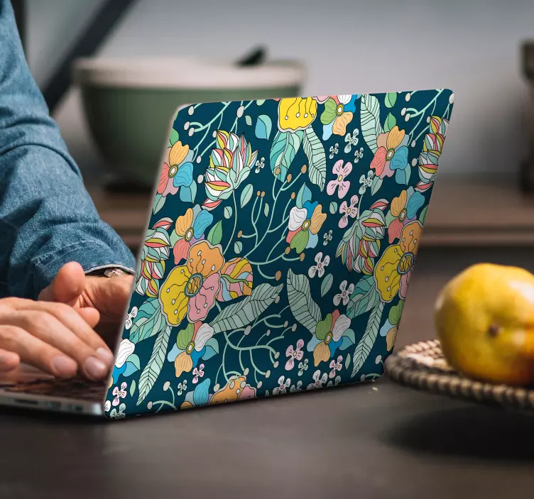 Colorful spring flowers laptop sticker - TenStickers