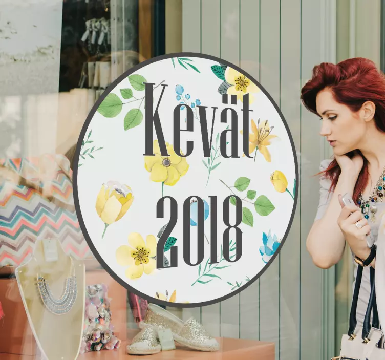 Spring colour flower window vinyl sticker - TenStickers