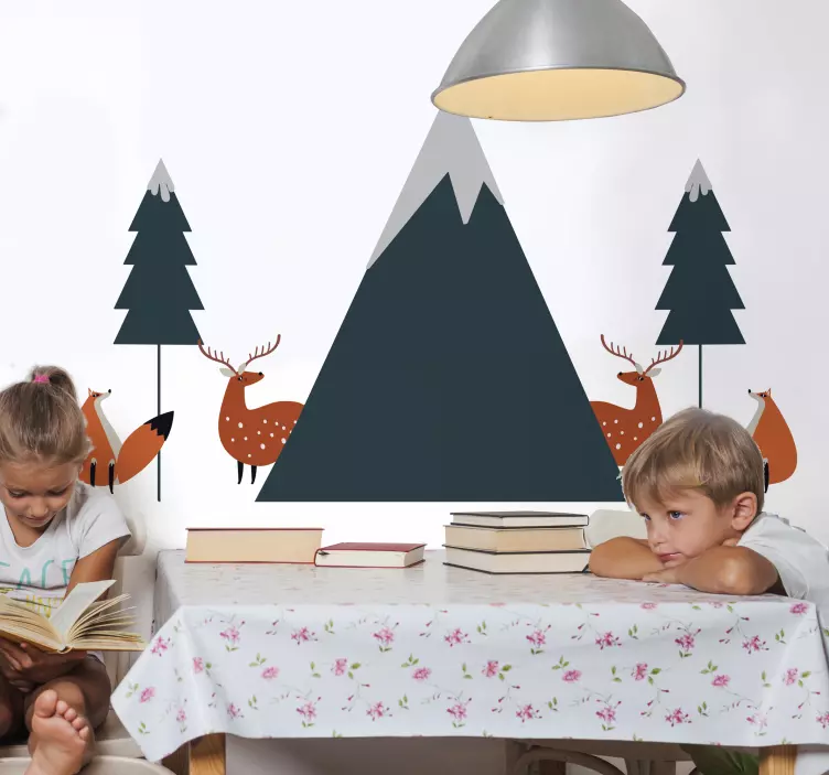 Stags in the alps nature wall sticker - TenStickers