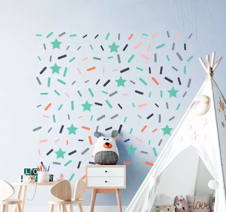 Stars and sprinkles Confetti wall sticker - TenStickers