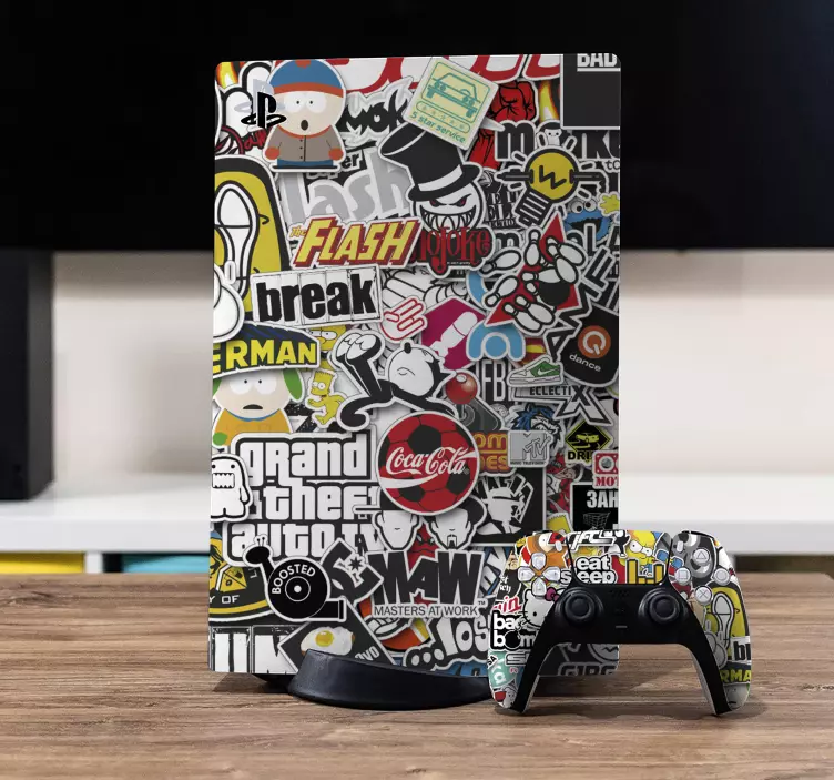 "sticker bomb" PS5 stickers - TenStickers