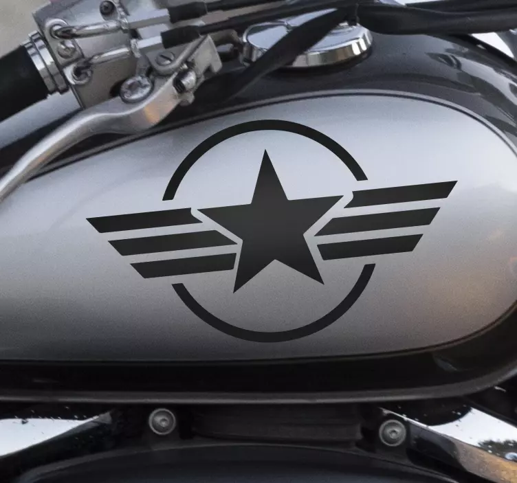 Star surrounded by a circle motorcycle Decal - TenStickers