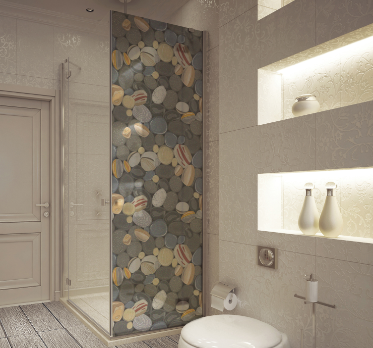 Stone shower screen vinyl sticker - TenStickers