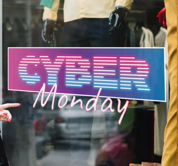 Striped neon Cyber Monday black friday decal - TenStickers