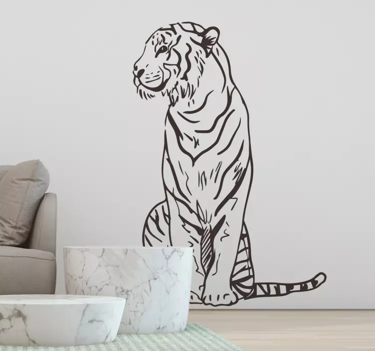 Striped tiger  wild animal decal - TenStickers