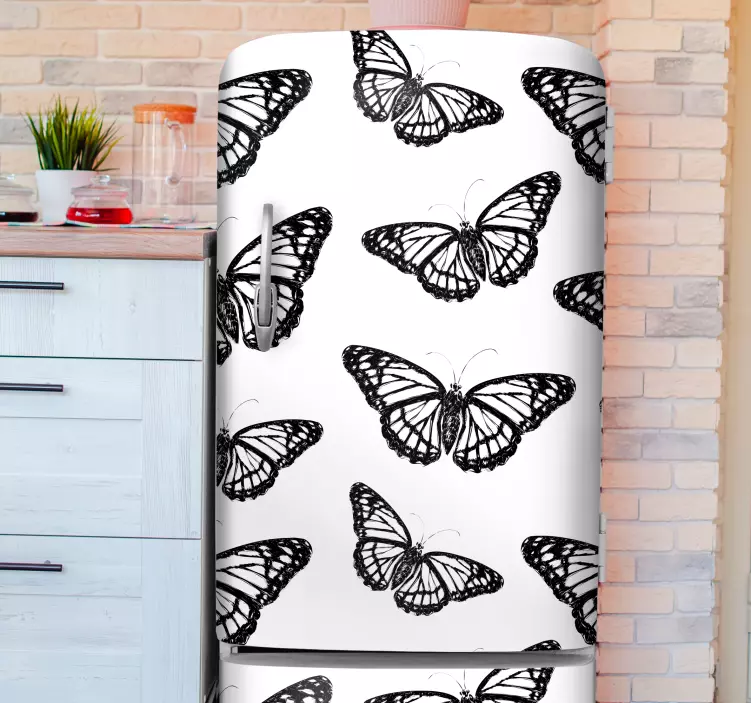 Stylish Butterfly Pattern fridge sticker - TenStickers