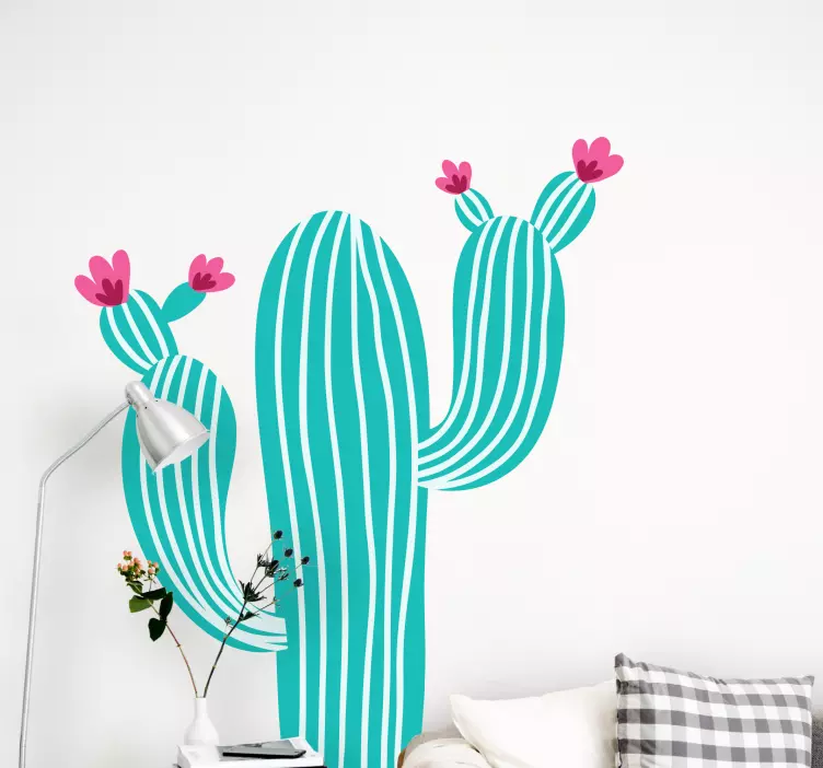 Stylized Cactus nature wall sticker - TenStickers