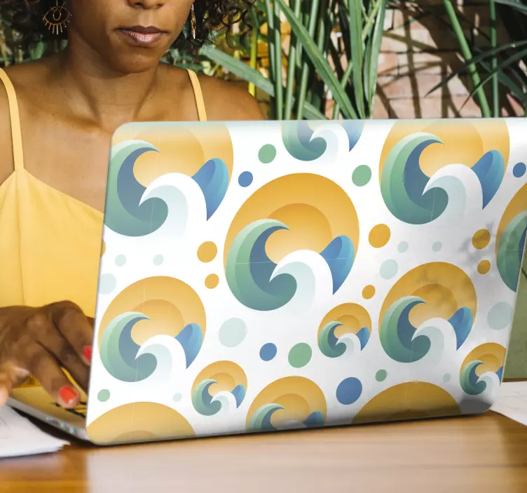 Sun and waves laptop skins - TenStickers