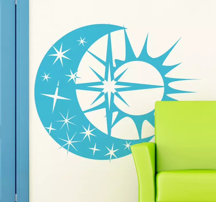 Sun, Moon, and Star Sticker - TenStickers