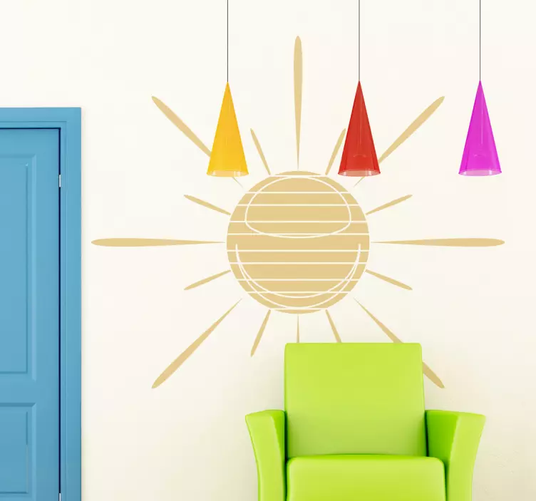 Sun with Lines Sticker - TenStickers