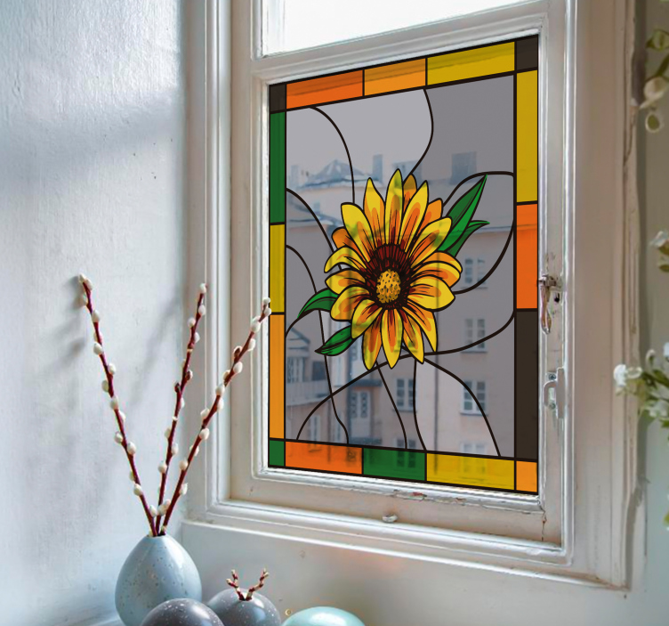 Sunflower pattern window sticker - TenStickers