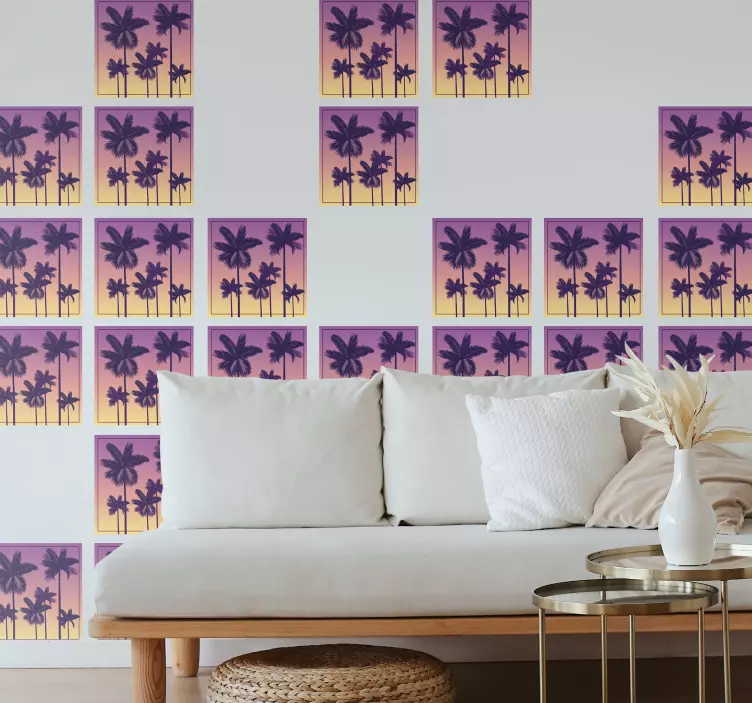 Sunset palms tile sticker - TenStickers