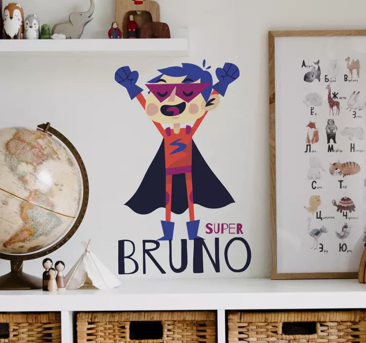 Superboy personalized superhero wall sticker - TenStickers
