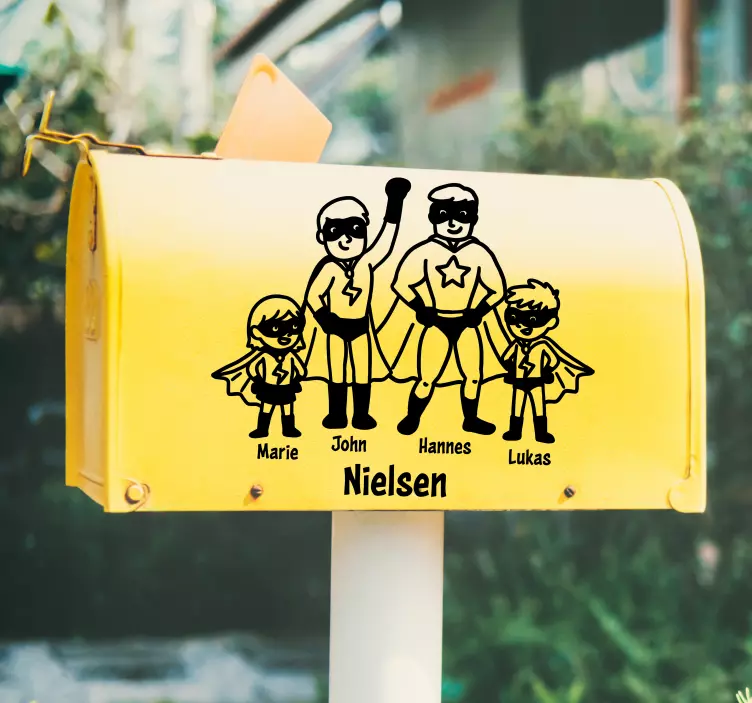 Superhero Family Portrait wall sticker - TenStickers