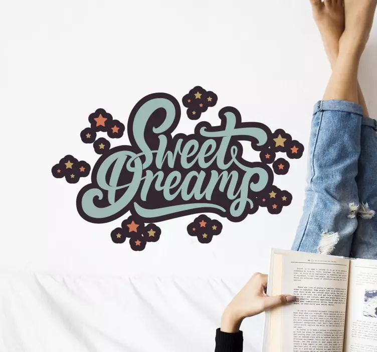 Sweet dreams for headboard text wall sticker - TenStickers