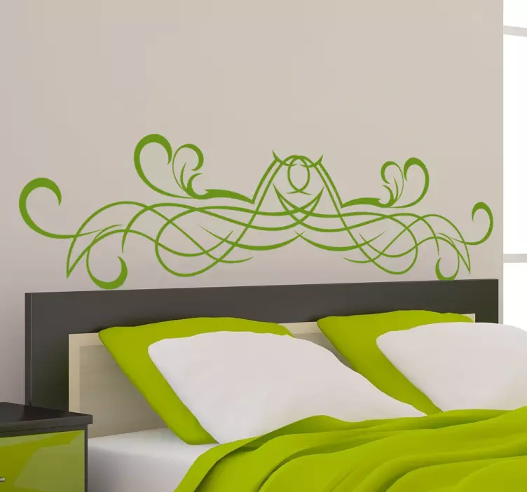 Symmetrical Swirl Headboard Sticker - TenStickers