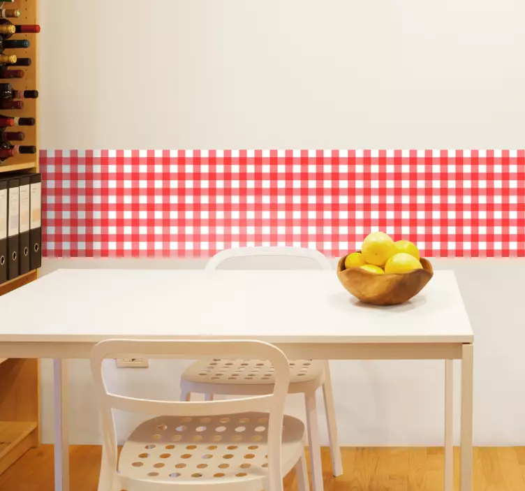 Tablecloth Red Wallpaper Sticker - TenStickers