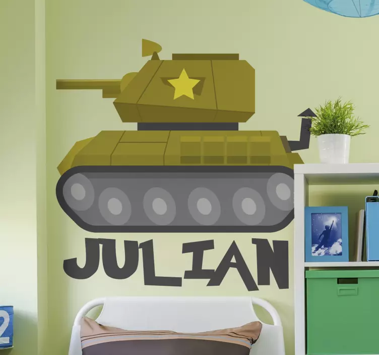 Tank with name Personalised Sticker - TenStickers