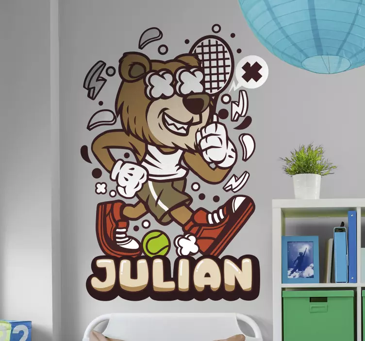 Tennis cartoon player  wall sticker - TenStickers