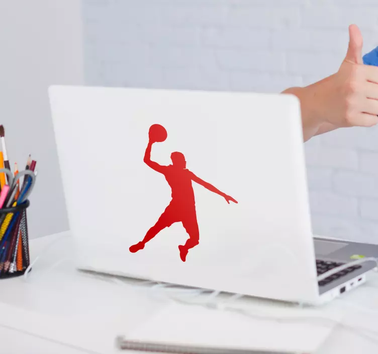 The silhouette of a person jumping. laptop stickers - TenStickers
