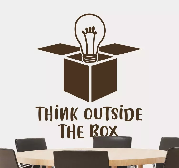 think outside the box inspirational sticker - TenStickers