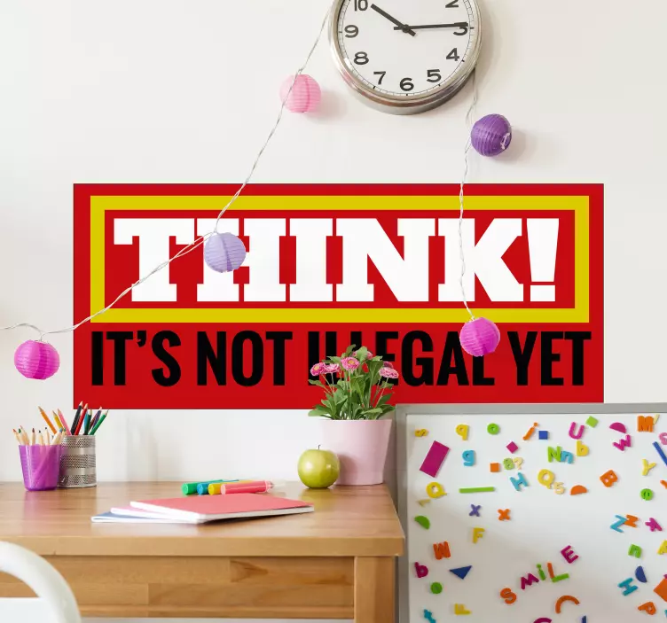 Think text wall vinyl sticker - TenStickers