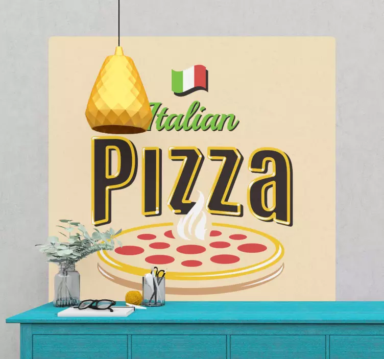 Traditional Italian pizza country sticker - TenStickers