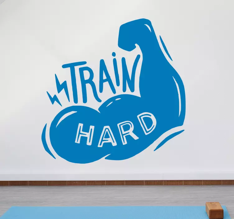 Train Hard Fitness wall sticker - TenStickers