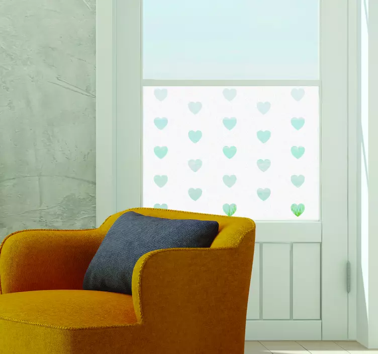 transparant hearts design  window sticker - TenStickers