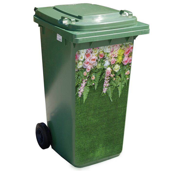 Trash flowers container sticker - TenStickers