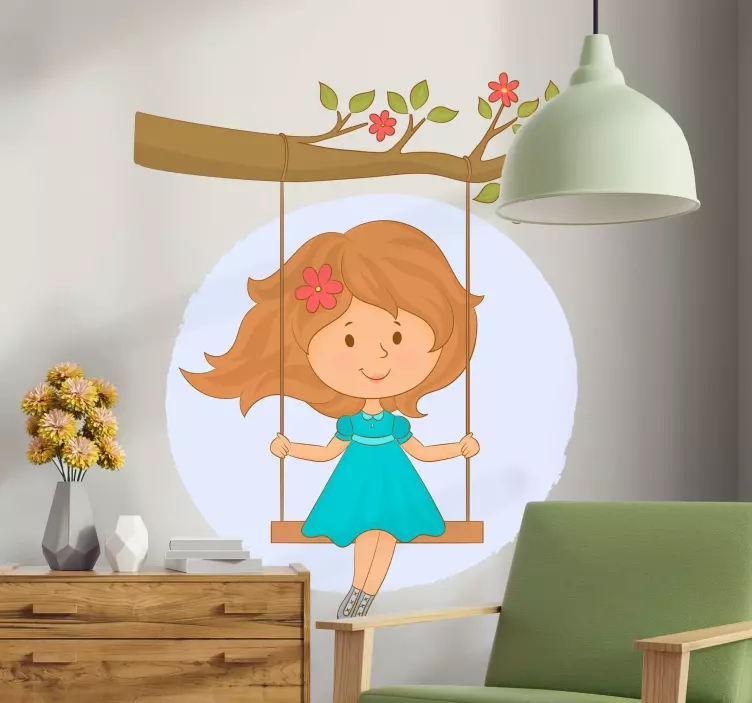 Tree and swing tree wall sticker - TenStickers