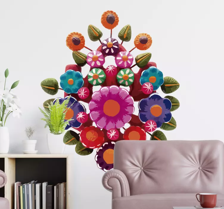 Tree of Life flower wall sticker - TenStickers