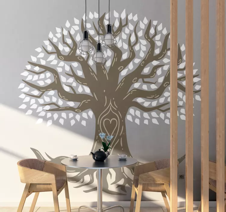 Tree of life white leaves tree wall sticker - TenStickers