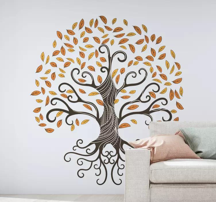 Tree wall sticker seasonal tree design - TenStickers