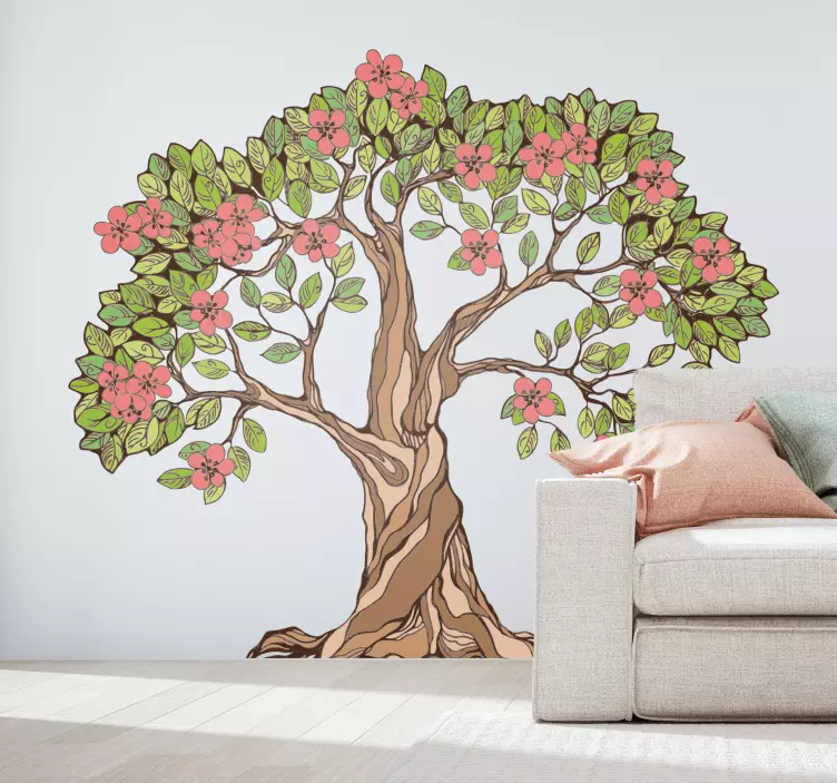 tree with spring colors tree wall sticker - TenStickers