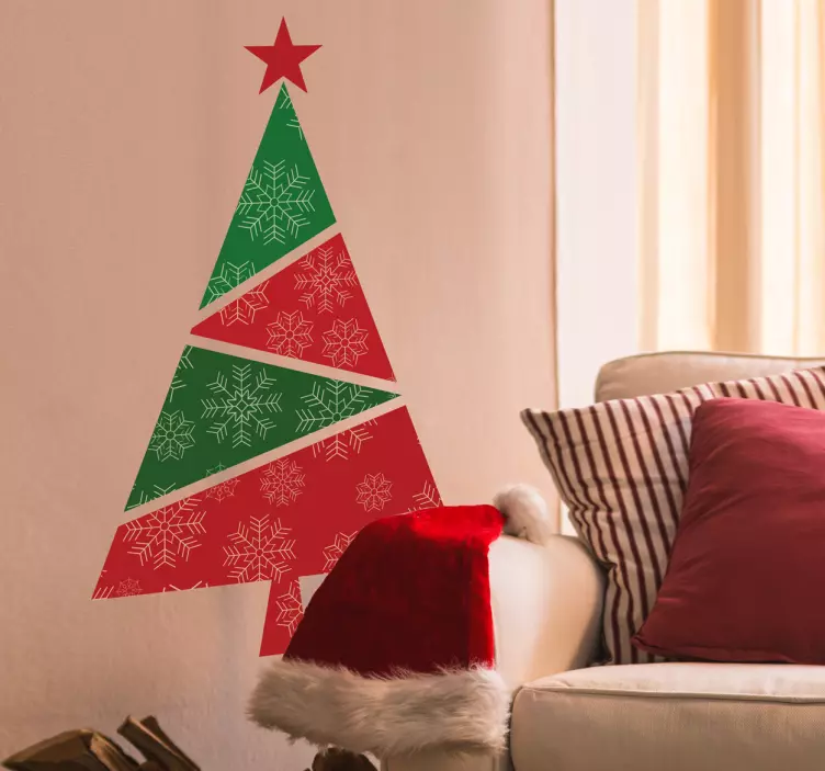 Triangular tree christmas sticker - TenStickers