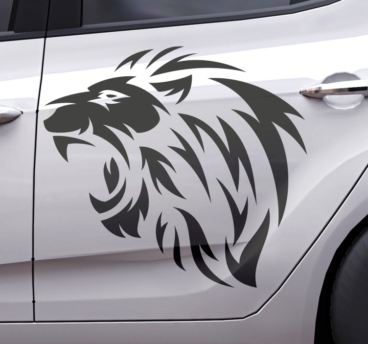 Tribal lion silhouette car sticker - TenStickers