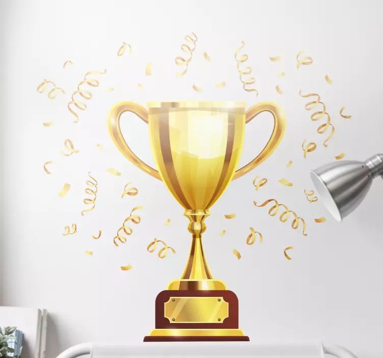 Trophy and Confetti wall sticker - TenStickers