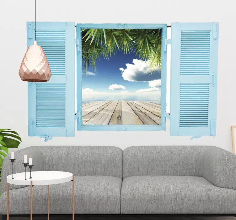 Tropical beach visual effects wall sticker - TenStickers
