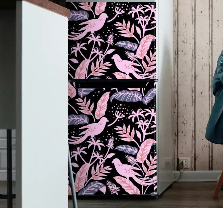 Tropical Bird Concept fridge sticker - TenStickers